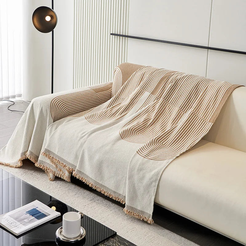 Geometric Wave Couch Blanket