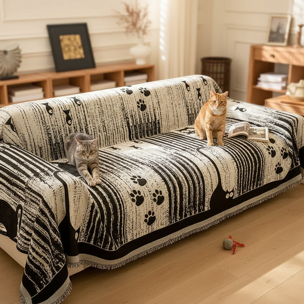 SofaHug Cat Illustration cover, two cats, multi-cat household