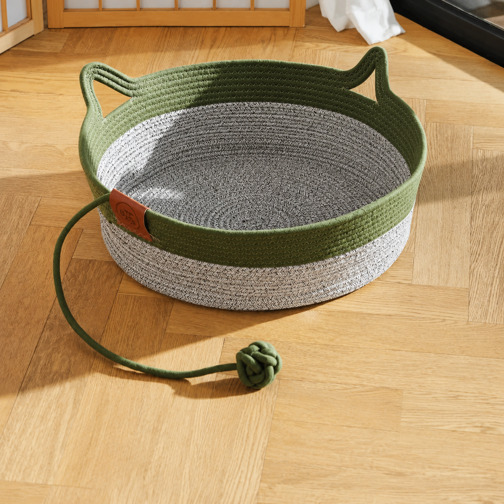 Handwoven Cat Basket Bed