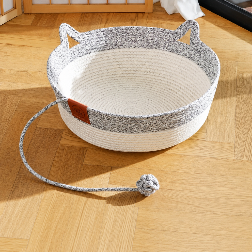 Handwoven Cat Basket Bed