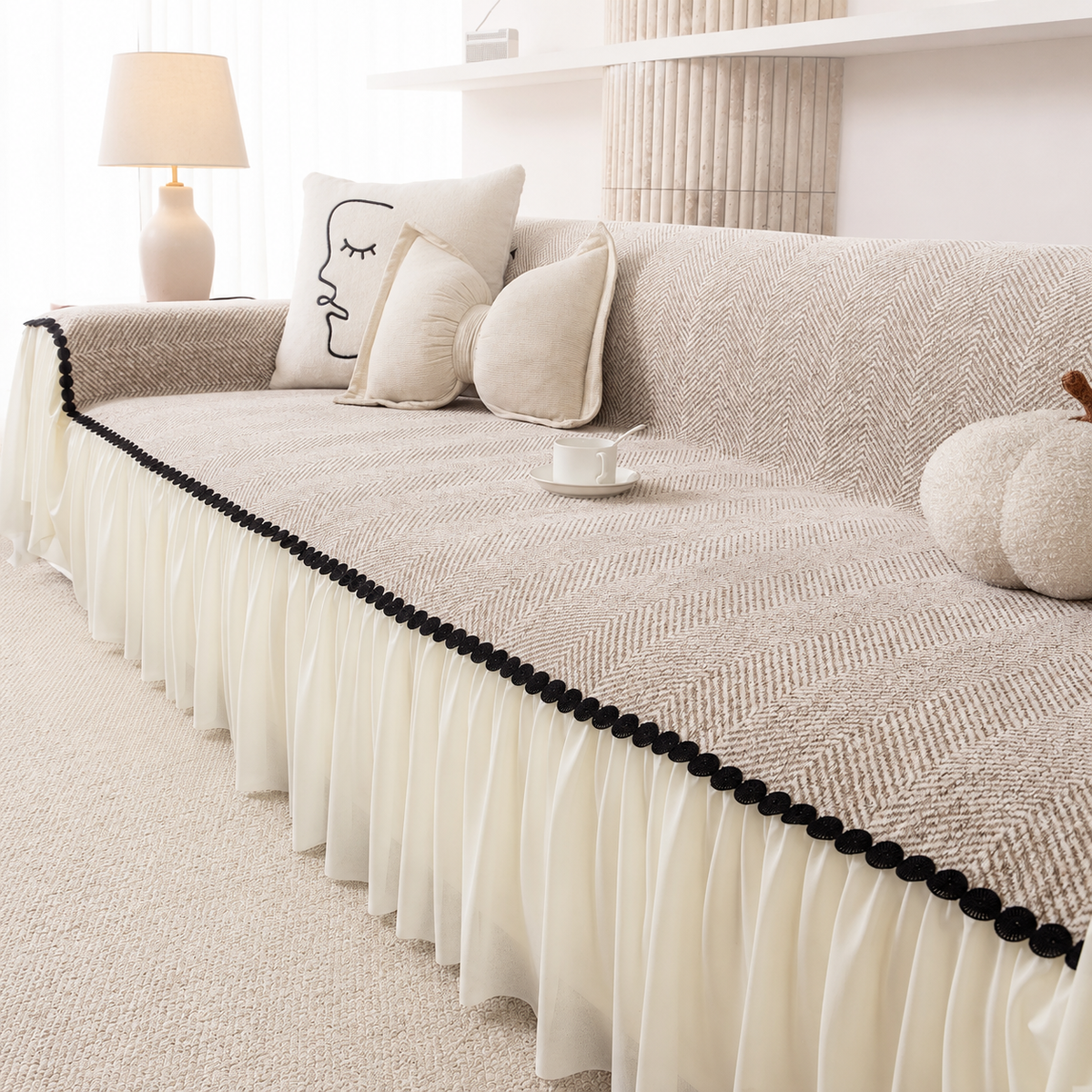 Elegant Herringbone Chenille