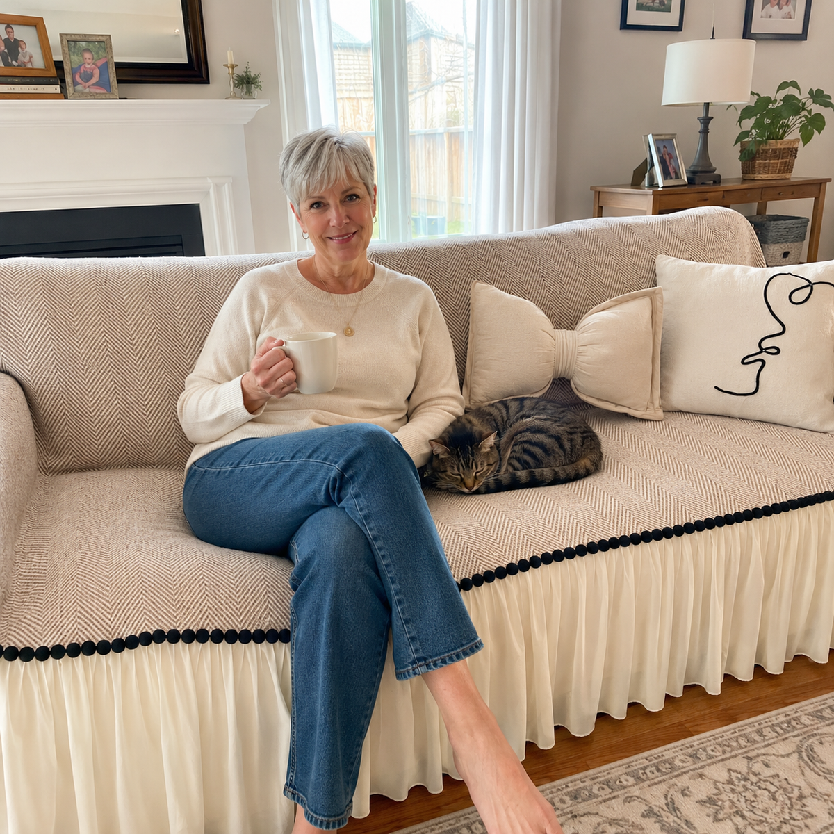 Elegant Herringbone Chenille