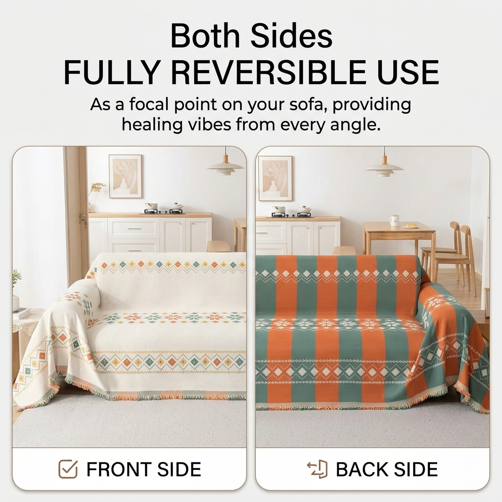 Bohemian Chenille Couch Blanket