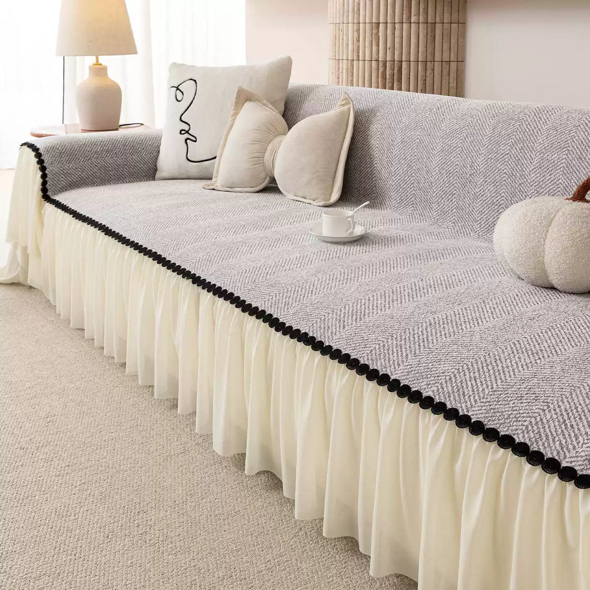 Elegant Herringbone Chenille