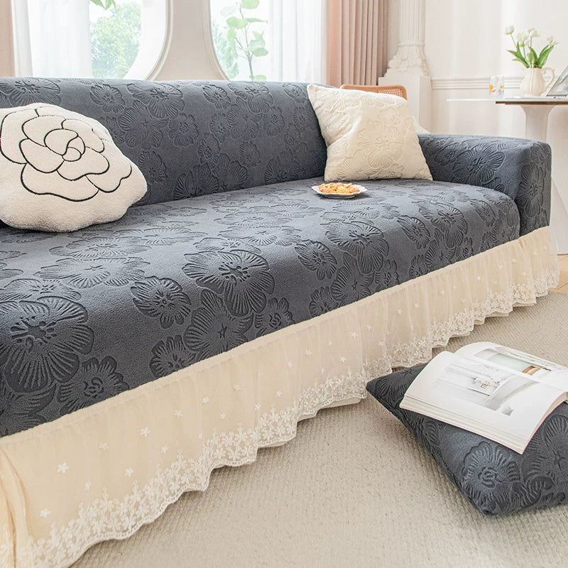 Embossed Floral Couch Blanket