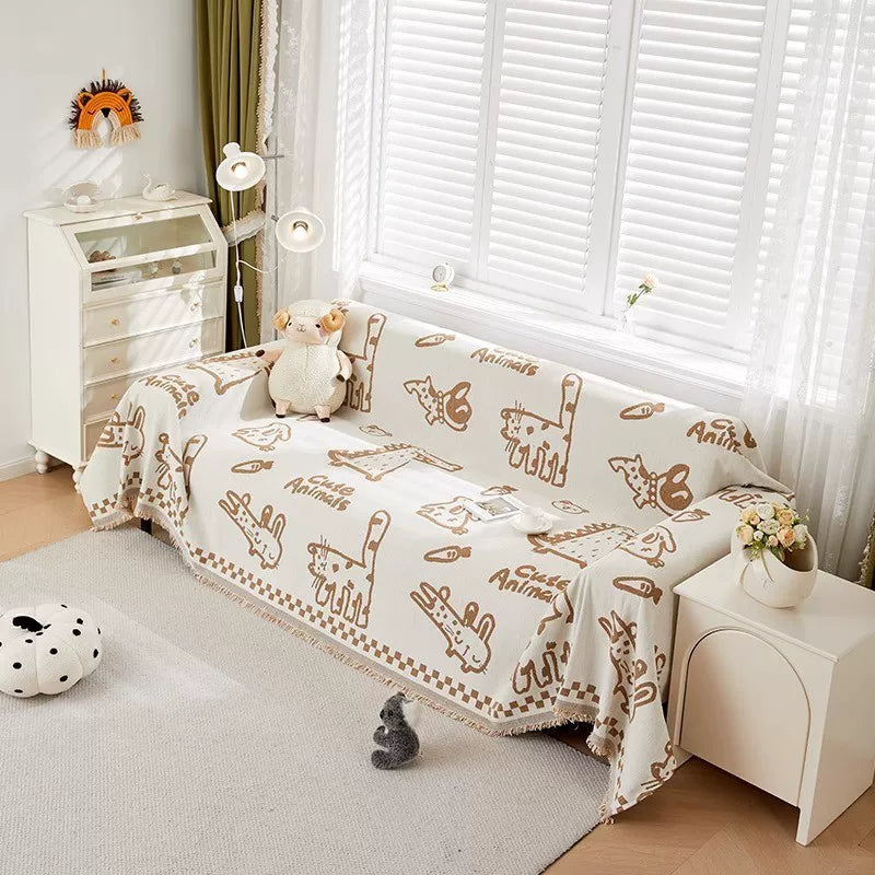 Whimsical Cat Couch Blanket