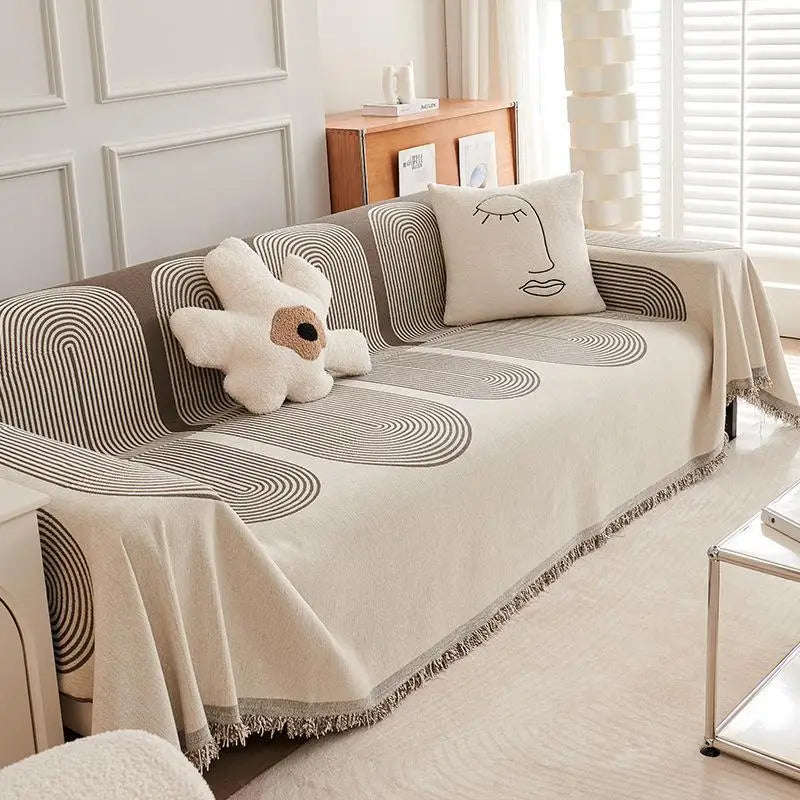 Geometric Wave Couch Blanket