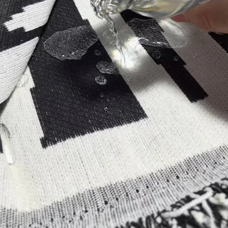 Geometric Chenille Couch Blanket