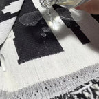 Geometric Chenille Couch Blanket