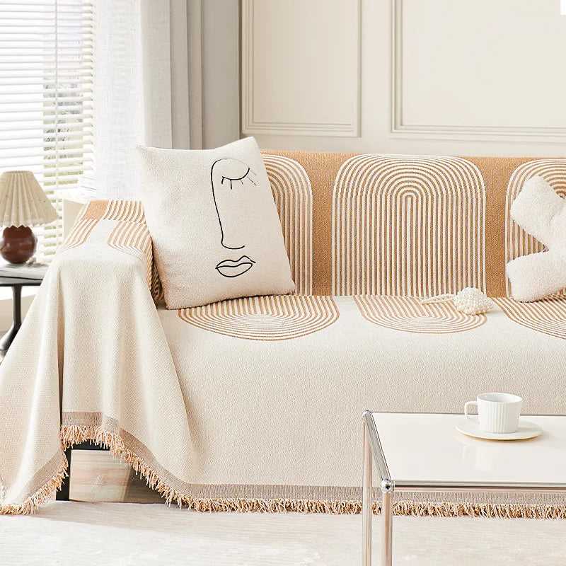 Geometric Wave Couch Blanket
