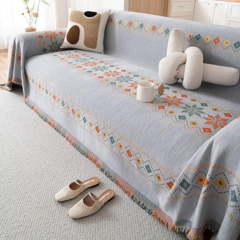 Bohemian Chenille Couch Blanket