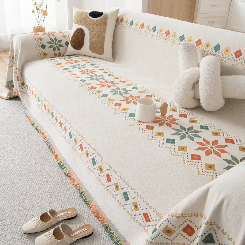 Bohemian Chenille Couch Blanket