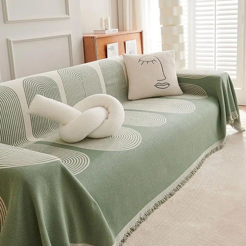 Geometric Wave Couch Blanket