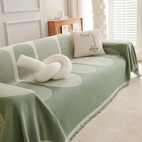 Geometric Wave Couch Blanket