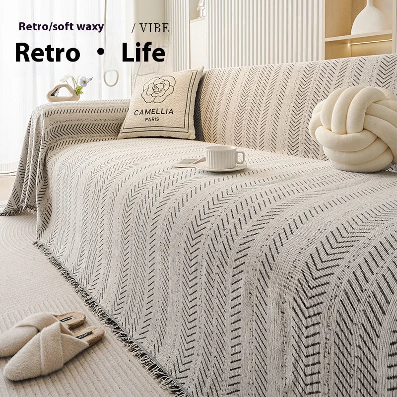 Fishbone Anti-cat Scratching Non-slip Sofa Blanket