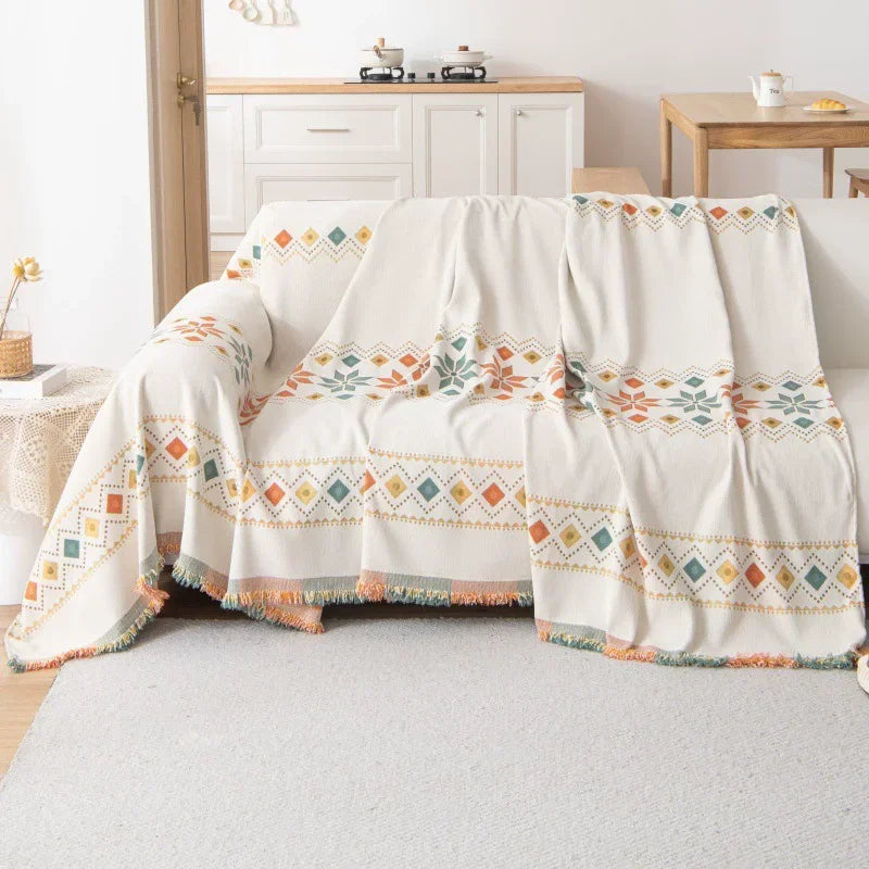 Bohemian Chenille Couch Blanket