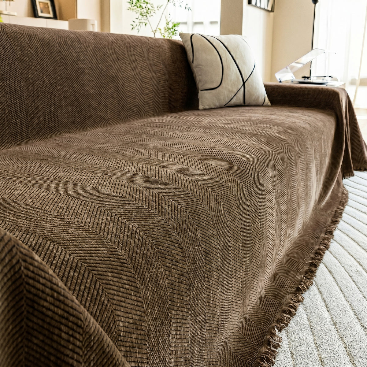 Herringbone Chenille Couch Blanket