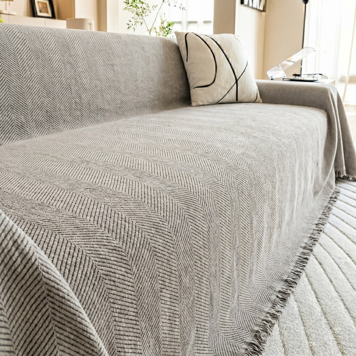 Herringbone Chenille Couch Blanket