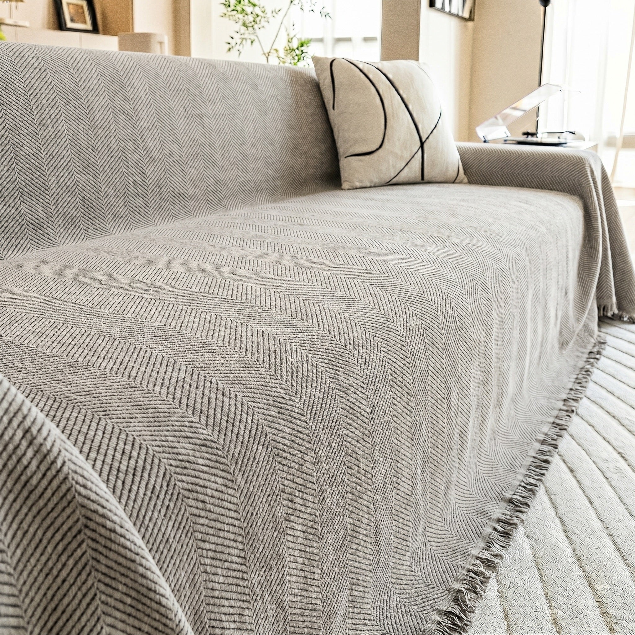 Herringbone Chenille Couch Blanket
