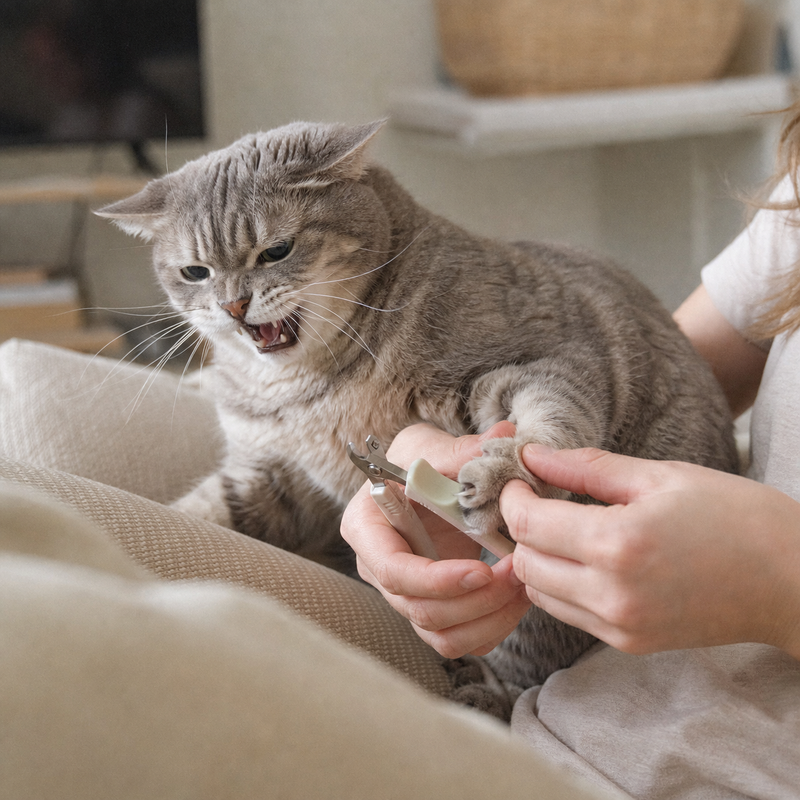 Cutting her claws