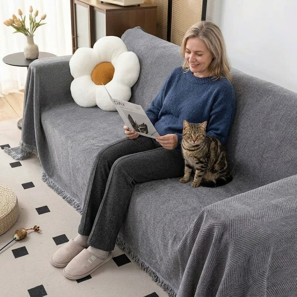 Herringbone Chenille Couch Blanket